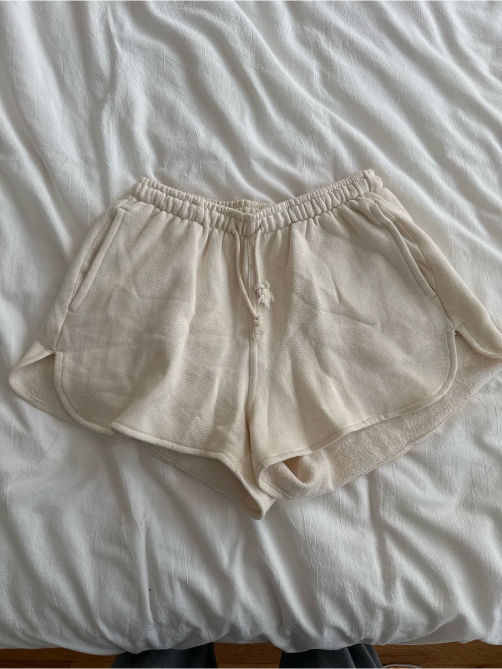 Brandy Melville Beige Drawstring Athletic Shorts